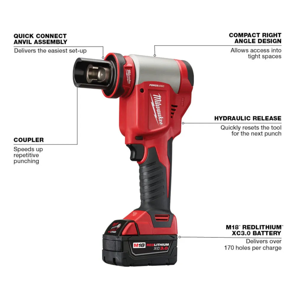 Milwaukee 2676-23FG M18 18V 10 Ton Knockout 1/2" - 4" Bundle w/ Quick Connect
