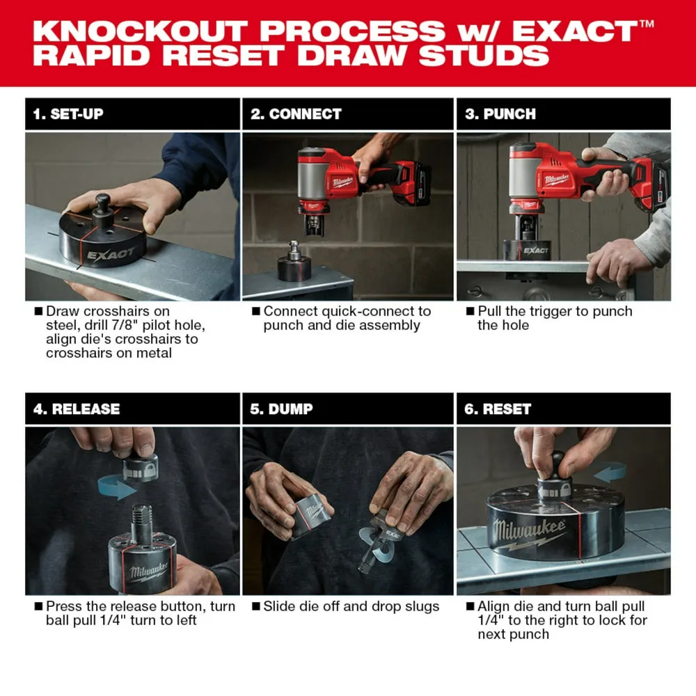 Milwaukee 2676-23PO M18 FORCE LOGIC 18V 10T Knockout Tool 1/2"-4" Kit w/ Packout