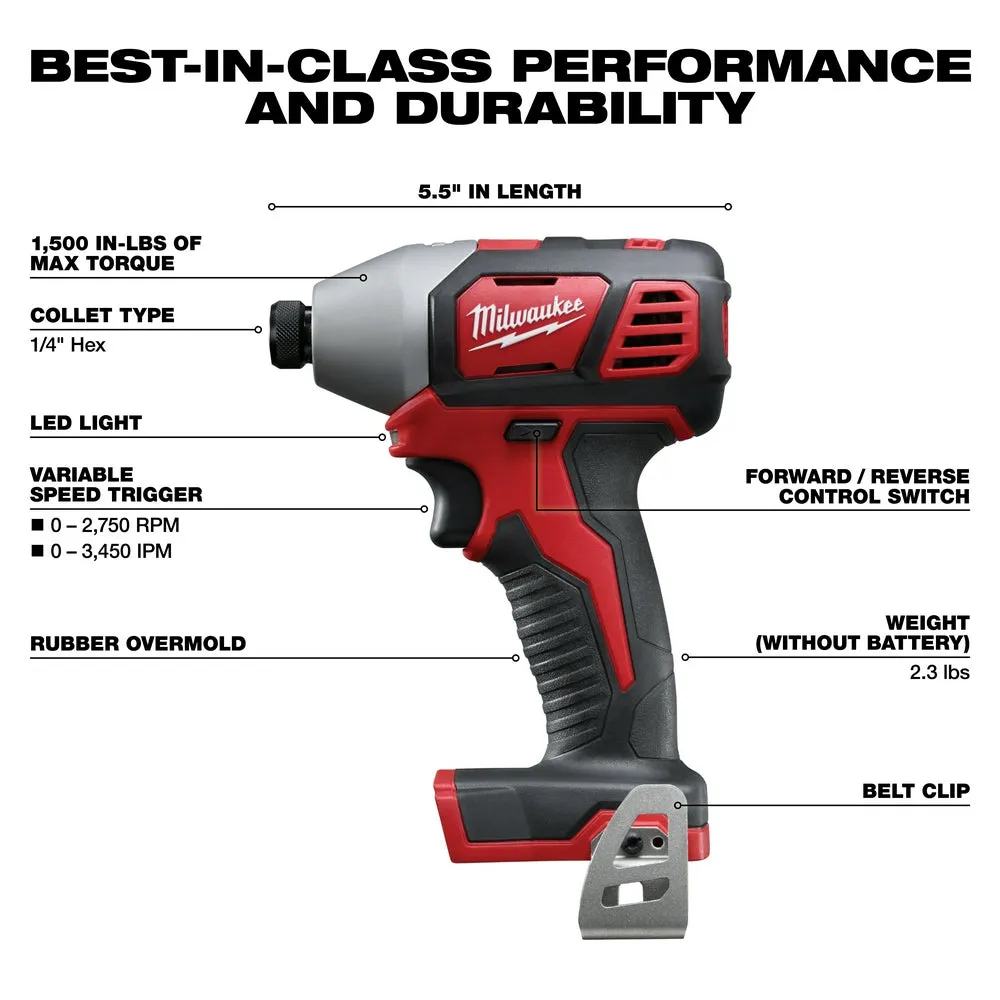 Milwaukee 2696-24 M18 18V Cordless Power Lithium-Ion 4-Tool Combo Kit