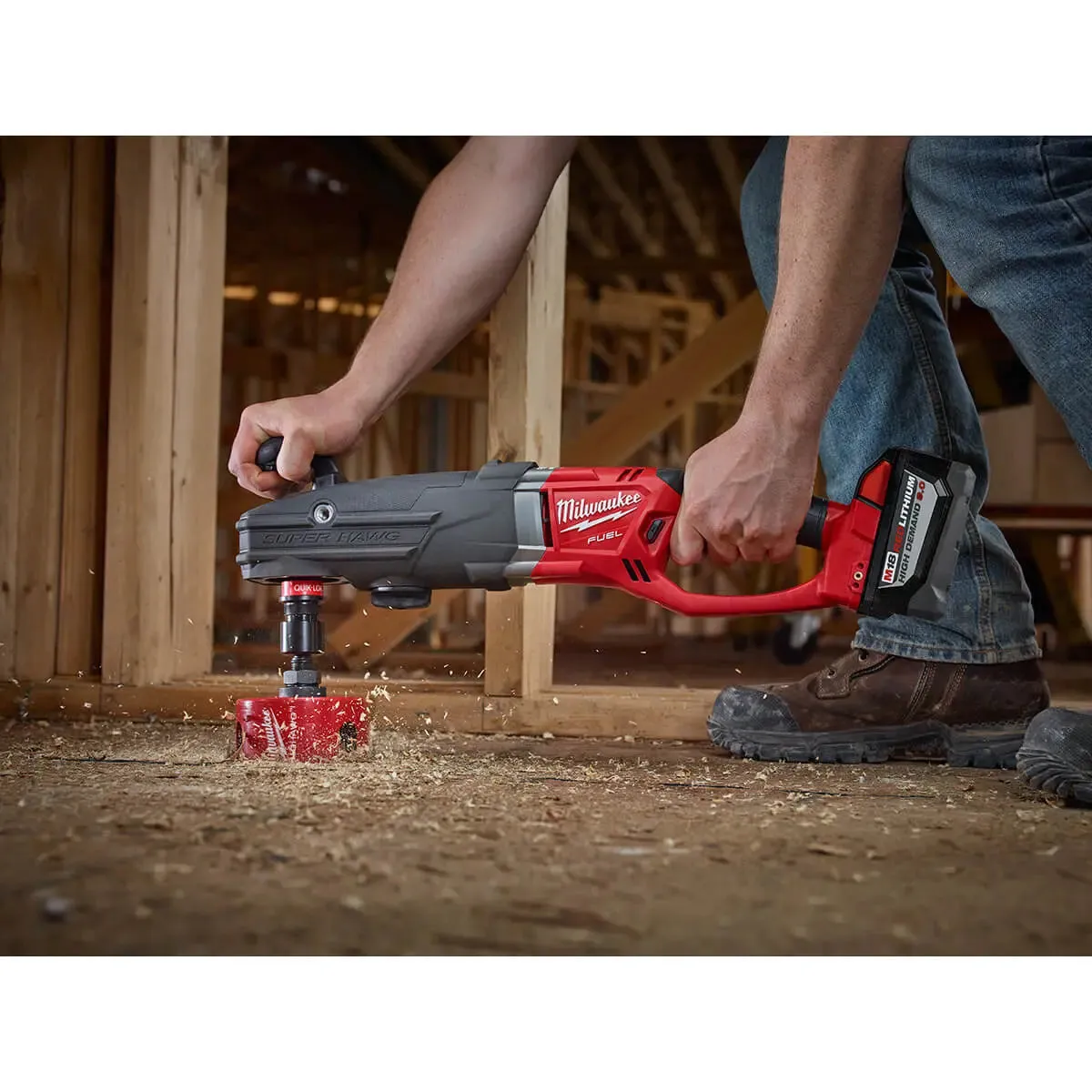 Milwaukee 2711-22HD M18 Fuel Super Hawg Right Angle Drill HD Kit w/ QUIK-LOK