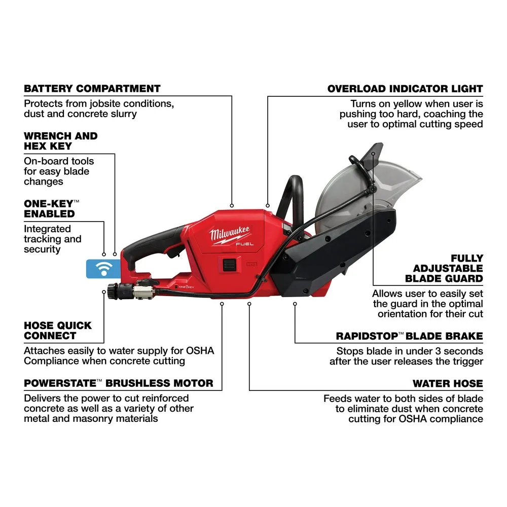 Milwaukee 2786-80 M18 FUEL 18V 9" Cut-Off Saw w/ ONE-KEY - Bare Tool Recon