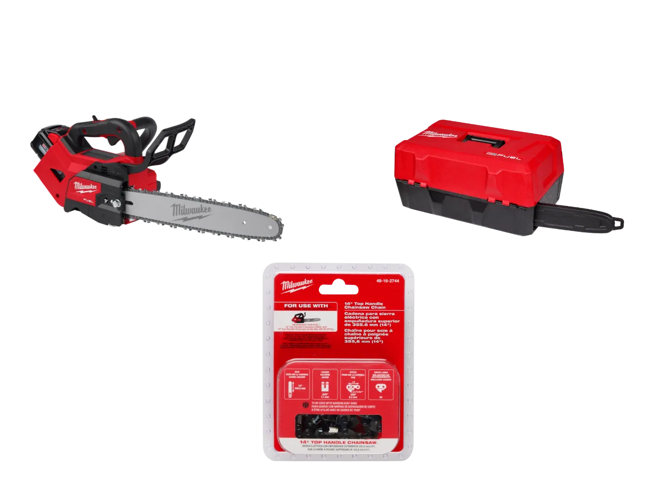 Milwaukee 2826-21TCC M18 FUEL 18V 14" Top Handle Chainsaw w/ Case, Extra Chain