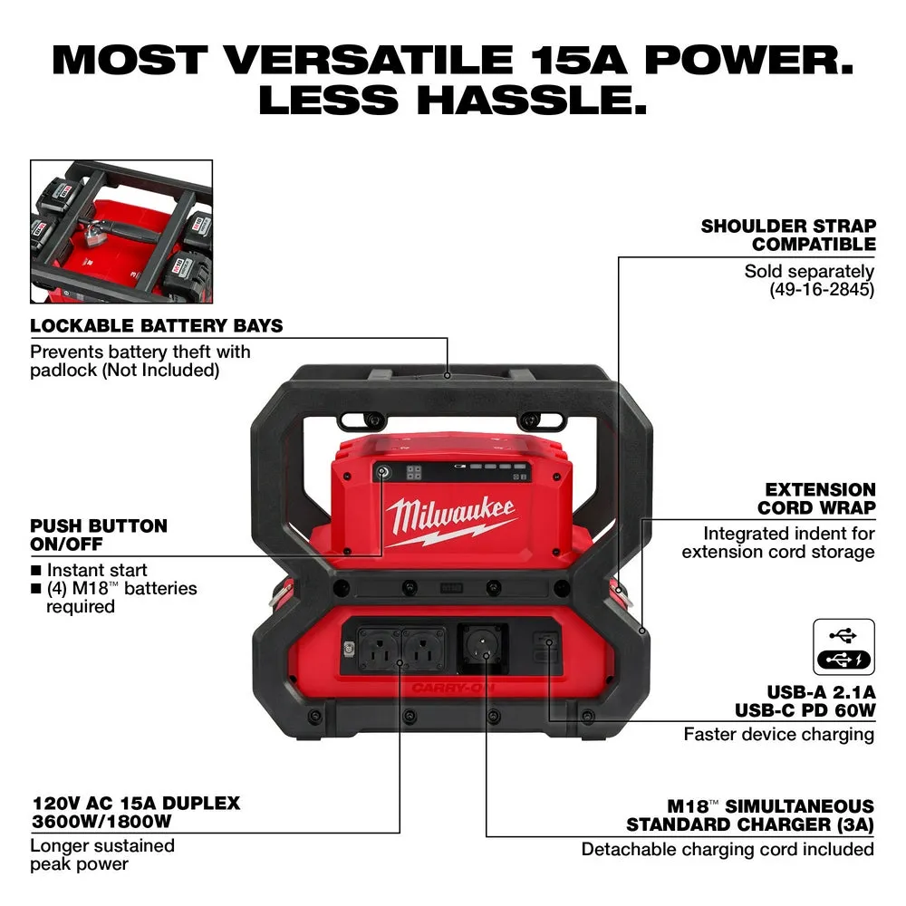 Milwaukee 2845-20X6 M18 18V 3600W/1800W Power Supply w/ 4 - 6AH Batteries