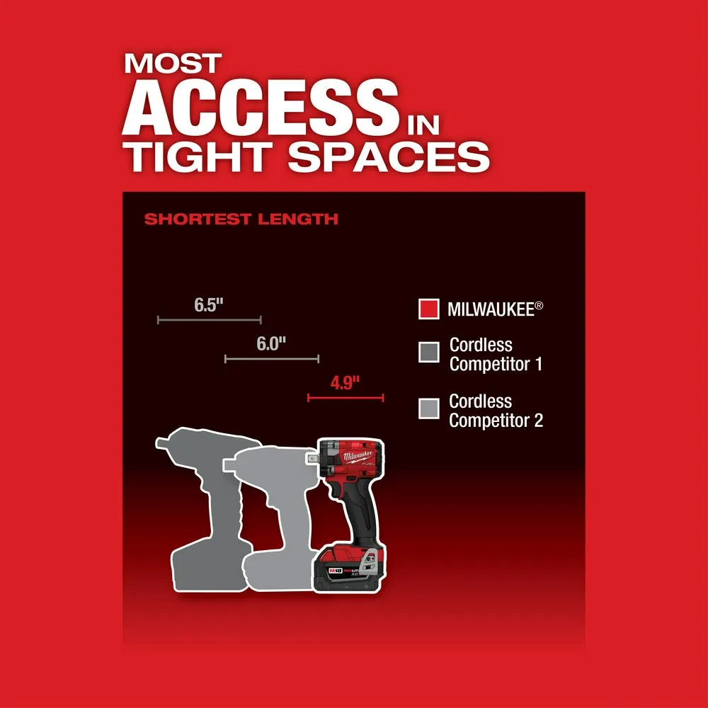 Milwaukee 2855P-80 M18 FUEL 18V 1/2" Compact Impact Wrench - Recon - Bare Tool