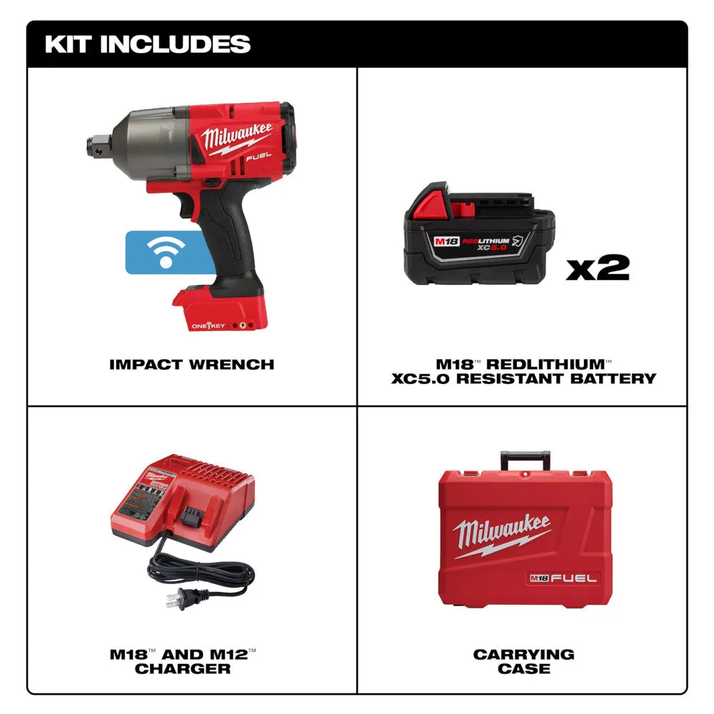 Milwaukee 2864-22R M18 FUEL 18V ONE-KEY High Torque Impact Wrench 3/4 Friction Ring