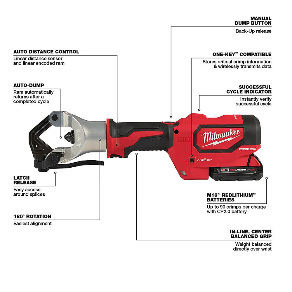 Milwaukee 2877-22 M18 18V FORCE LOGIC 750 MCM Dieless Crimper