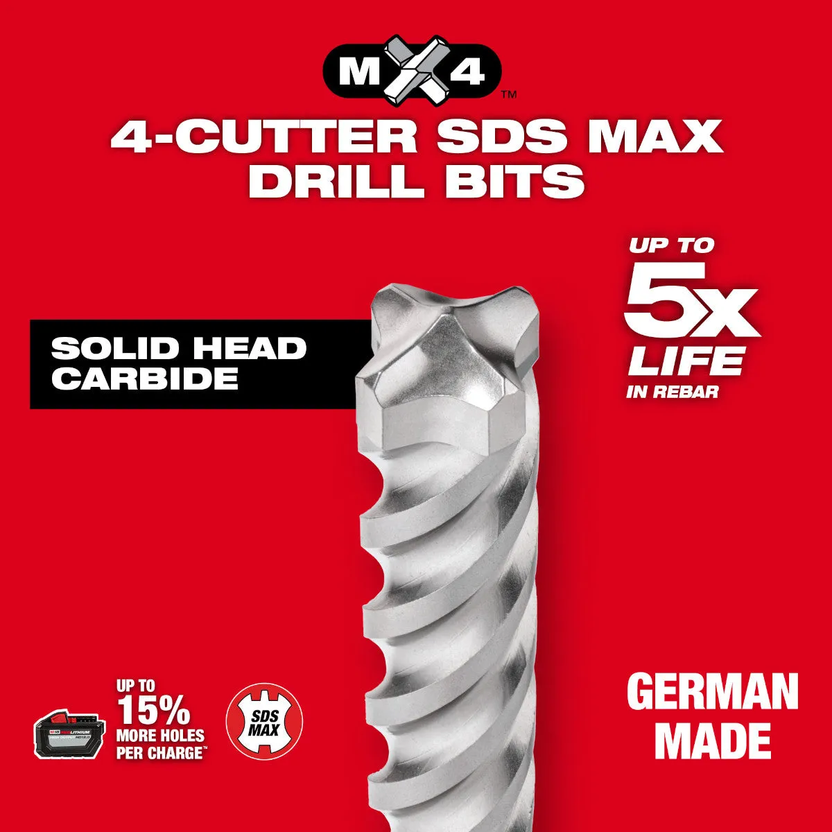 Milwaukee 48-20-3932 - SDS-Max 4-Cutter Bit 3/4 in x 16 in x 21 in