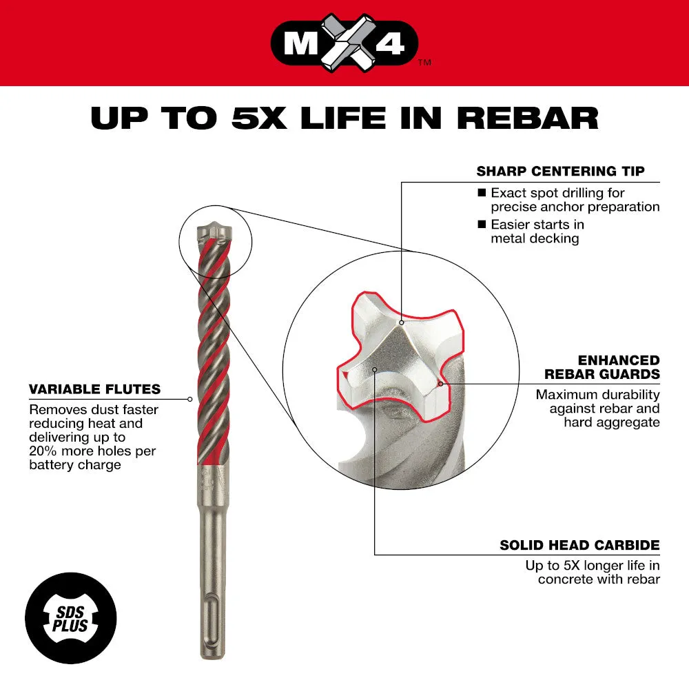 Milwaukee 48-20-7354 - SDS-Plus MX4™ 3/8 in. x 10 in. x 12 in.