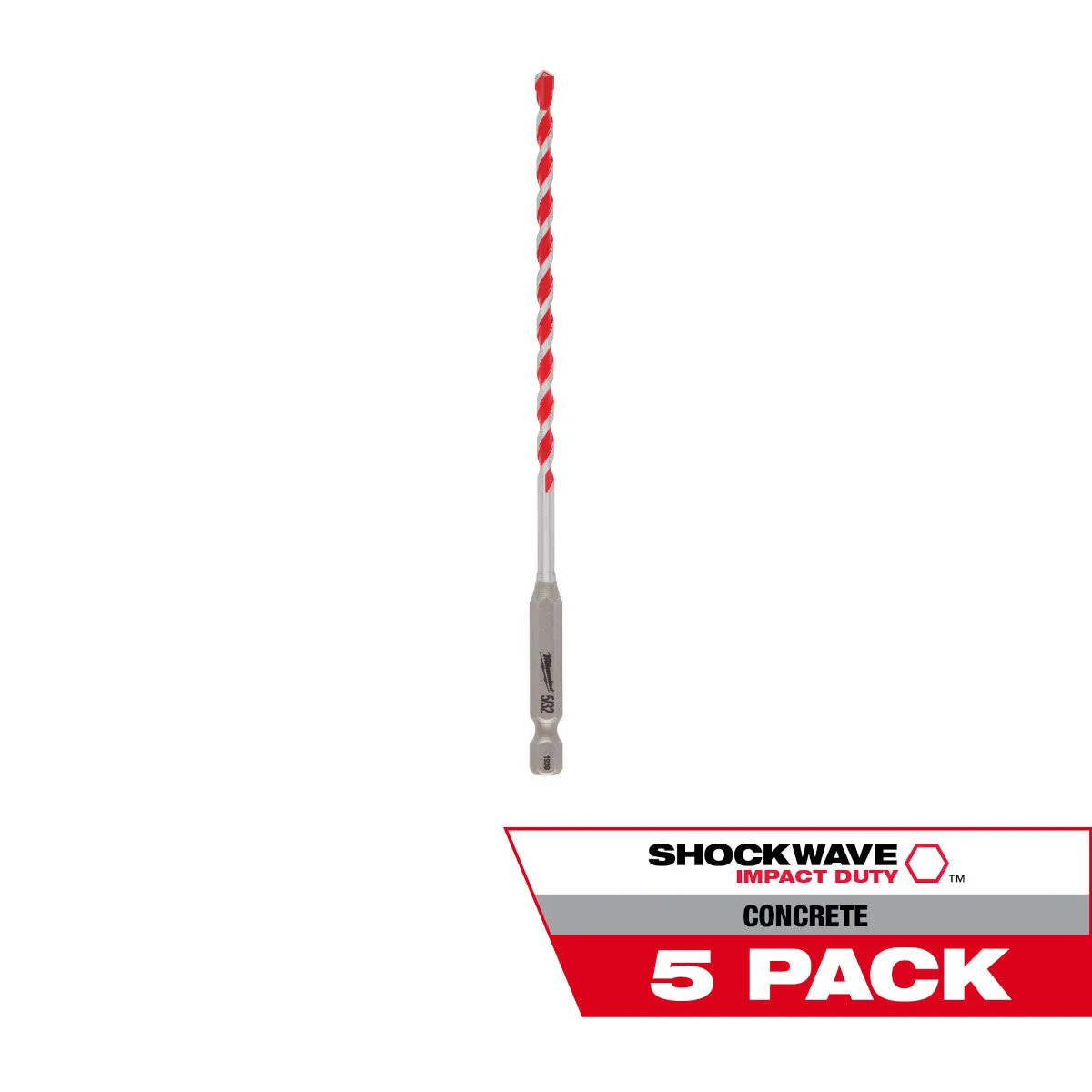Milwaukee 48-20-9155 - 5/32" x 4" x 6" SHOCKWAVE Impact Duty™ Carbide Hammer Drill Bits
