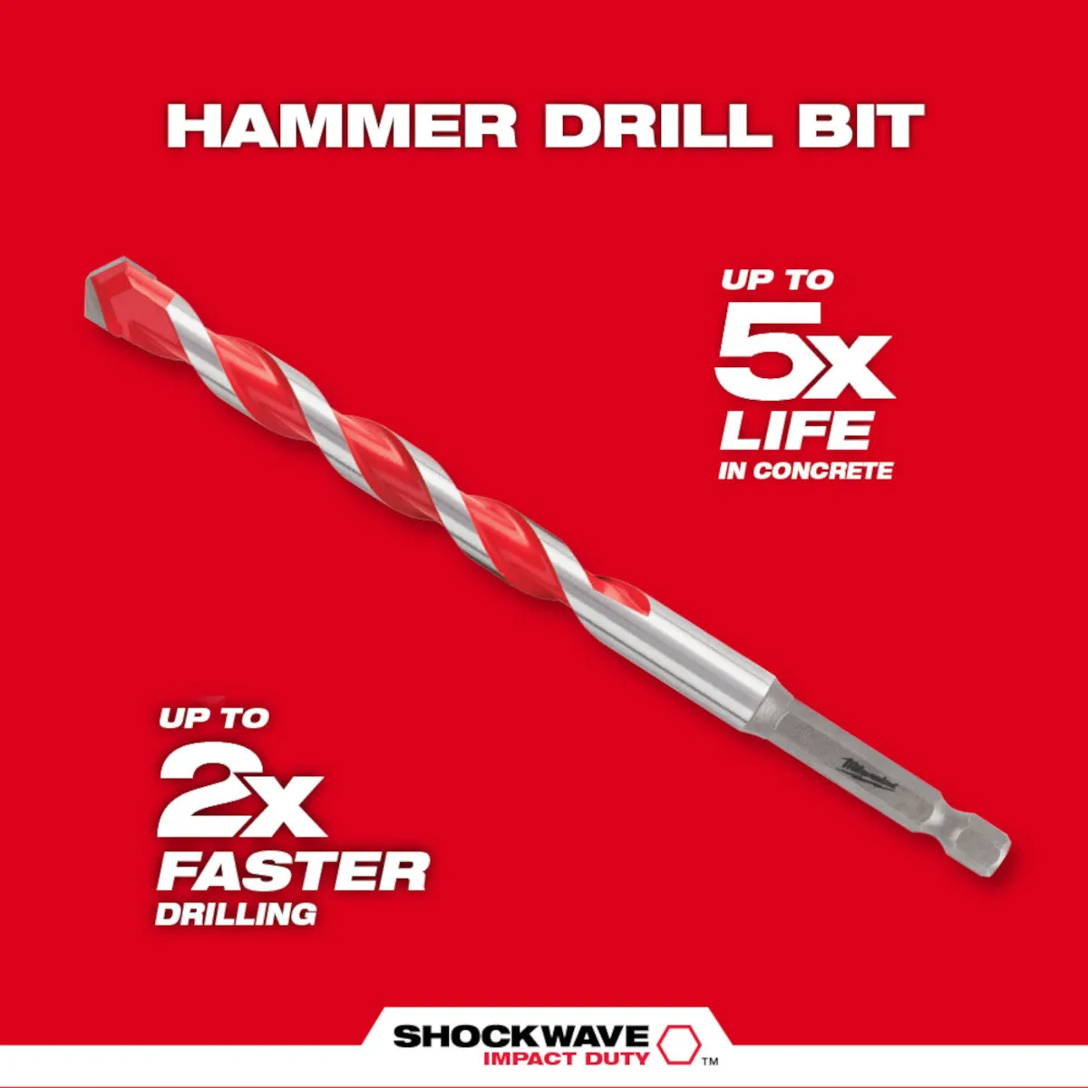 Milwaukee 48-20-9155 - 5/32" x 4" x 6" SHOCKWAVE Impact Duty™ Carbide Hammer Drill Bits