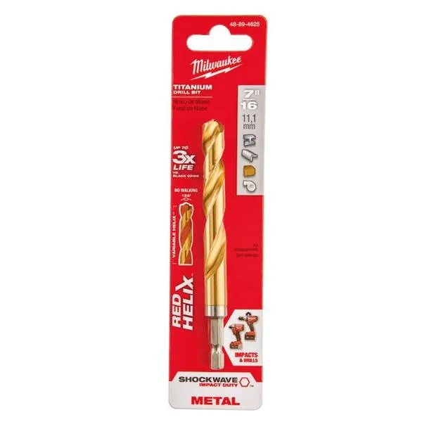 Milwaukee 48-89-4624 - 27/64 in. Titanium SHOCKWAVE™ Drill Bit