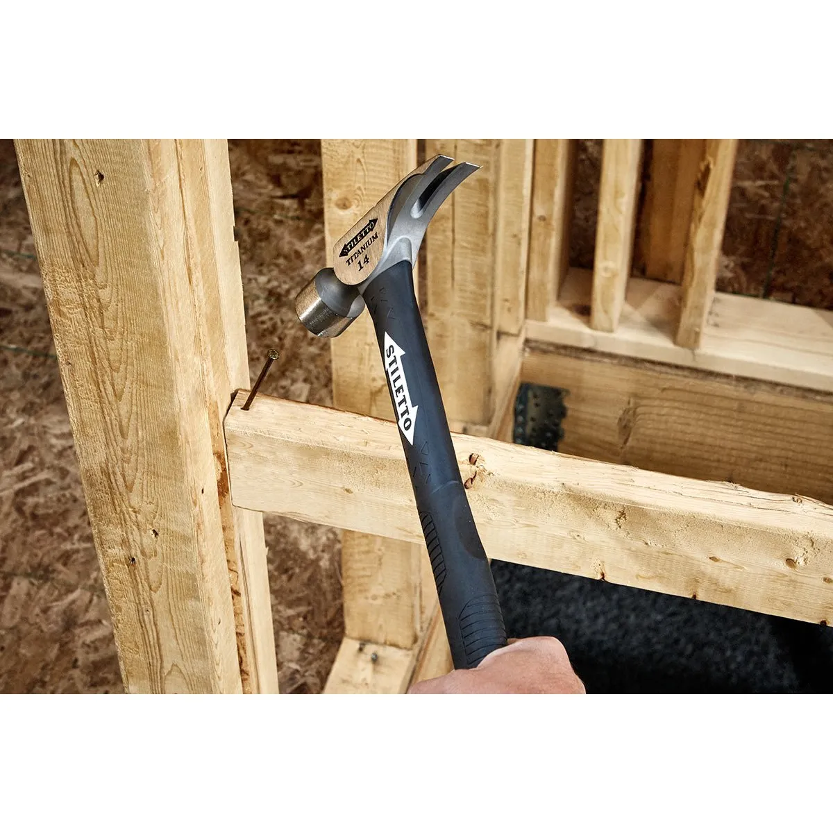 Milwaukee TI14MC-F - 14 oz Titanium Milled Face Hammer with 18 in. Hybrid Fiberglass Handle