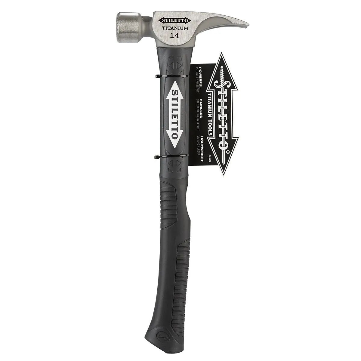 Milwaukee TI14MC-F - 14 oz Titanium Milled Face Hammer with 18 in. Hybrid Fiberglass Handle