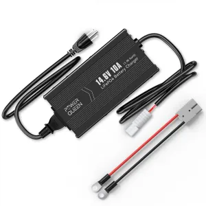 Power Queen 14.6V 10A LiFePO4 Battery Charger For 12V LiFePO4 Lithium Battery