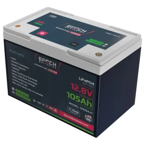 (PRE-ORDER) 12V 105Ah Essential Series - Bluetooth & Heated LiFePO4 Battery - ETA JUNE 7